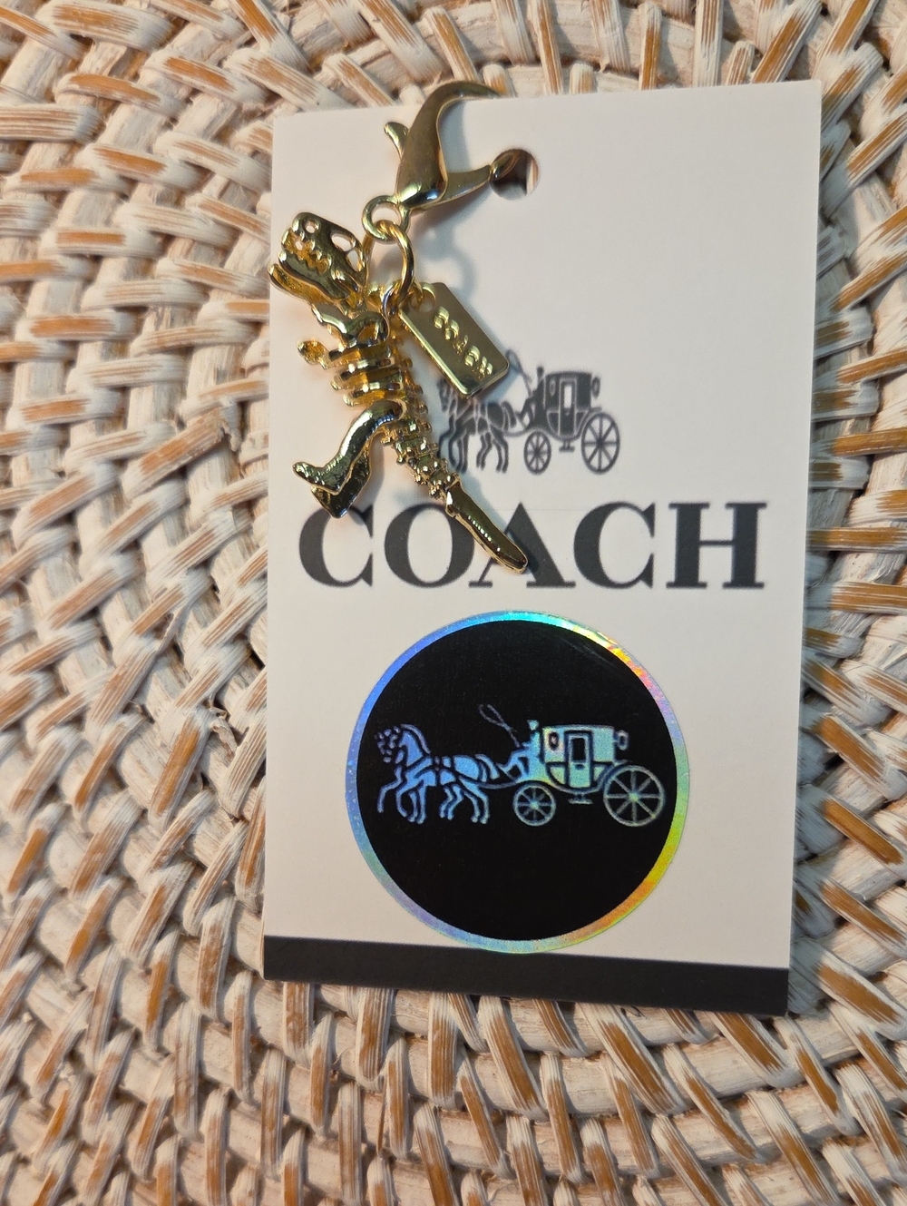 COACH Gold-tone Rexy Dinosaur Charm Key Hook